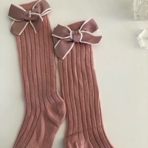 💕 2 for $12 💕New! Baby Girl Knee High Bow Socks | Pink